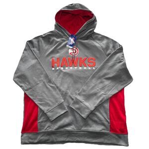 Atlanta Hawks Basketball Hoodie Men's 2XL Gray Pullover Drawstring NBA New NWT